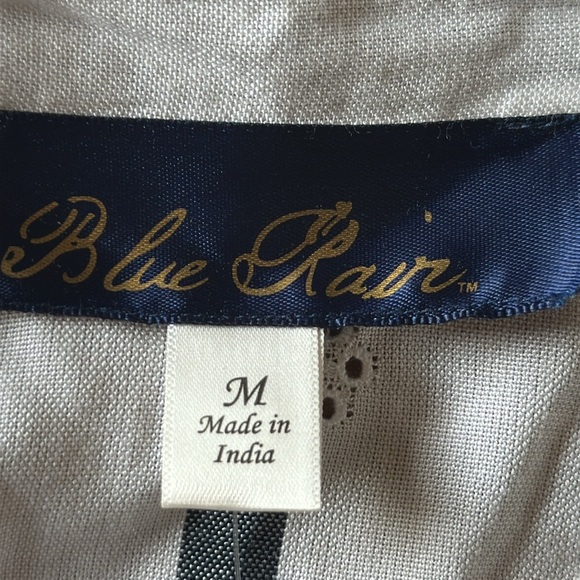 NWT Francesca’s Blue Rain Long Sleeved Striped Blouse, Size Medium - Picture 5 of 8